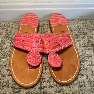 Jack Rogers Navajo Pink Snakeskin Alligator Print Sandals Size 6